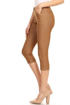 Women's Classic Solid Capri Jeggings (Large only) style 2