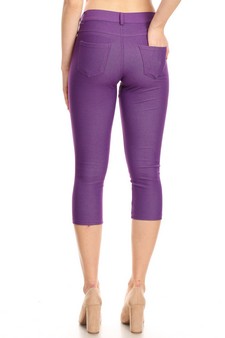 Women's Classic Solid Capri Jeggings (Large only) style 3