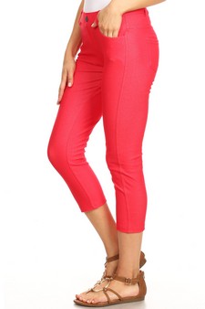 Women's Classic Solid Capri Jeggings (Large only) style 2