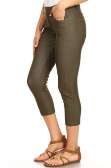 Women's Classic Solid Capri Jeggings (Medium only) style 2