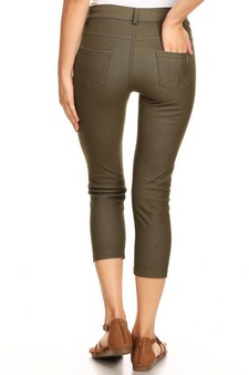 Women's Classic Solid Capri Jeggings (Medium only) style 3