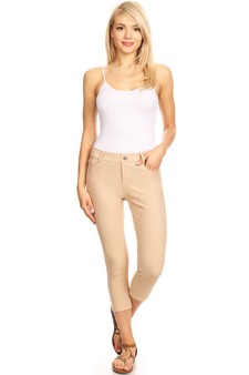 Women's Classic Solid Capri Jeggings (Medium only) style 4