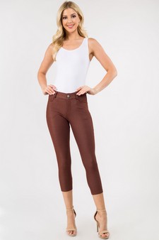 Women's Classic Solid Capri Jeggings (Medium only) style 4