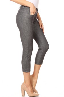 Women's Classic Solid Capri Jeggings (Medium only) style 2