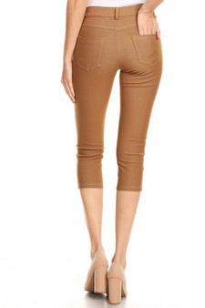 Women's Classic Solid Capri Jeggings (Medium only) style 3