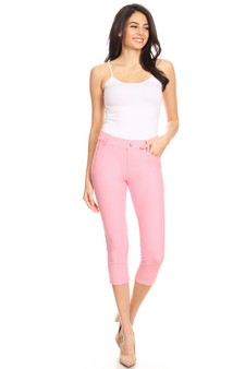 Women's Classic Solid Capri Jeggings (Medium only) style 4