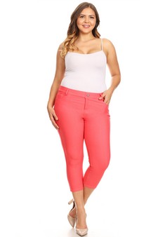 Women's Classic Solid Capri Jeggings (XL only) style 4