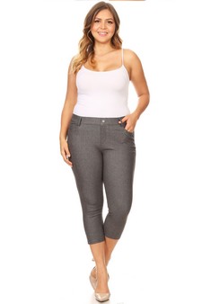 Women's Classic Solid Capri Jeggings (XL only) style 4