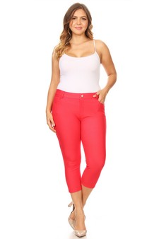 Women's Classic Solid Capri Jeggings (XL only) style 4