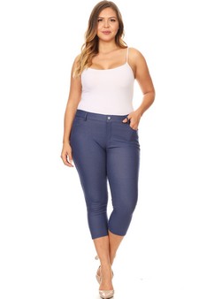 Women's Classic Solid Capri Jeggings (XL only) style 4