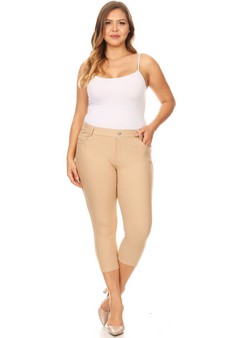 Women's Classic Solid Capri Jeggings (XXL only) style 4