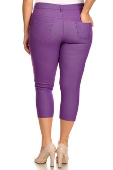 Women's Classic Solid Capri Jeggings (XXL only) style 3