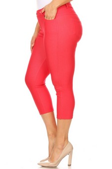 Women's Classic Solid Capri Jeggings (XXL only) style 2