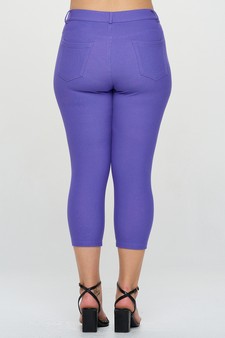Women's Classic Solid Capri Jeggings (XXL only) style 4