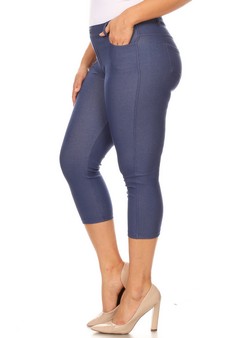 Women's Classic Solid Capri Jeggings (XXXL only) style 2