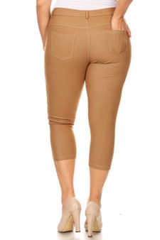 Women's Classic Solid Capri Jeggings (XXXL only) style 3