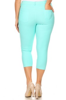 Women's Classic Solid Capri Jeggings (XXXL only) style 3