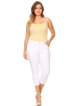 Women's Classic Solid Capri Jeggings (XXXL only) style 4