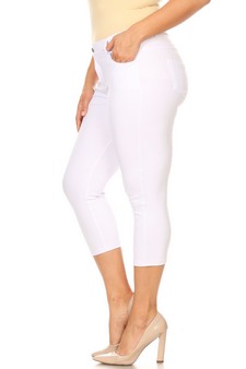 Women's Classic Solid Capri Jeggings (XXL only) style 2