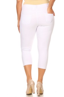 Women's Classic Solid Capri Jeggings (XXL only) style 3