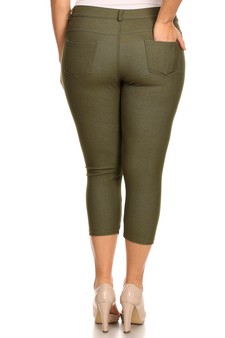 Women's Classic Solid Capri Jeggings style 3