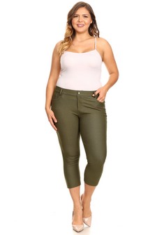 Women's Classic Solid Capri Jeggings style 4