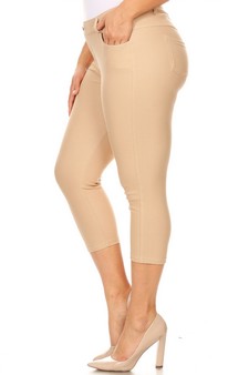 Women's Classic Solid Capri Jeggings style 2