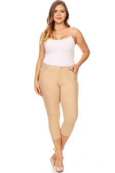 Women's Classic Solid Capri Jeggings style 4