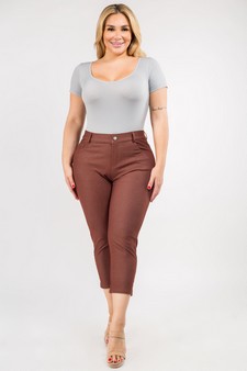 Women's Classic Solid Capri Jeggings style 4