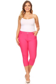 Women's Classic Solid Capri Jeggings style 4