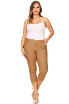 Women's Classic Solid Capri Jeggings style 4