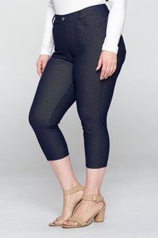 Women's Classic Solid Capri Jeggings style 2