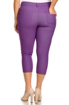 Women's Classic Solid Capri Jeggings style 3