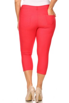 Women's Classic Solid Capri Jeggings style 3