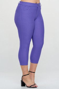 Women's Classic Solid Capri Jeggings style 2