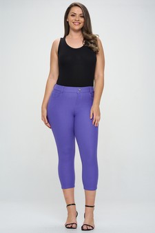 Women's Classic Solid Capri Jeggings style 5