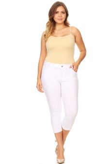 Women's Classic Solid Capri Jeggings style 4