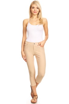 Women's Classic Solid Capri Jeggings style 4