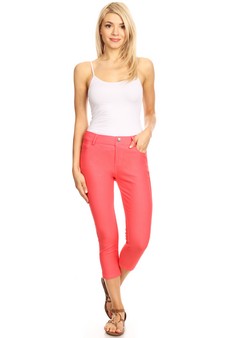 Women's Classic Solid Capri Jeggings style 4