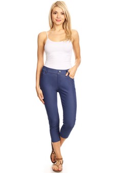 Women's Classic Solid Capri Jeggings style 4