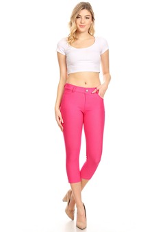 Women's Classic Solid Capri Jeggings style 6