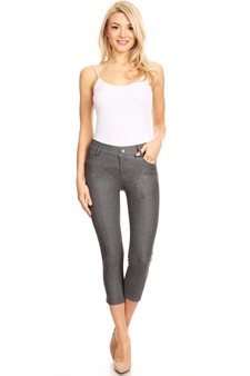 Women's Classic Solid Capri Jeggings style 4