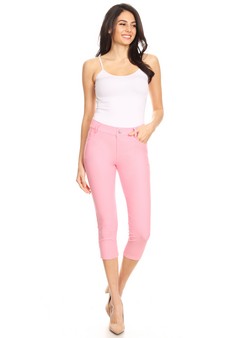 Women's Classic Solid Capri Jeggings style 6