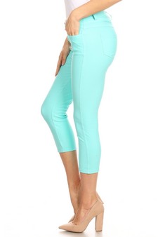 Women's Classic Solid Capri Jeggings style 2