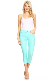 Women's Classic Solid Capri Jeggings style 4