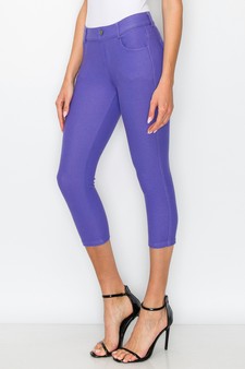 Women's Classic Solid Capri Jeggings style 2