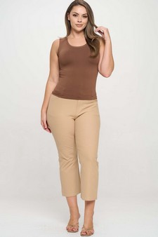 ETA 01/24/25 - Women's Classic Solid Straight Leg Crop Pants style 5