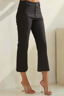 Women's Classic Solid Straight Leg Crop Pants style 3