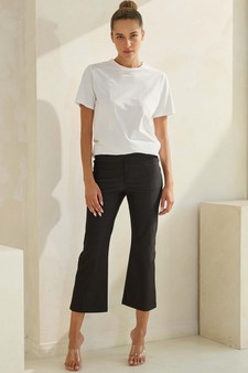 Women's Classic Solid Straight Leg Crop Pants style 5