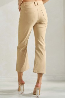 Women's Classic Solid Straight Leg Crop Pants style 2